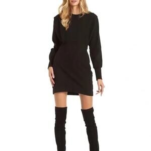 Secret Mission Lecco Mini Sweatshirt Dress in Black